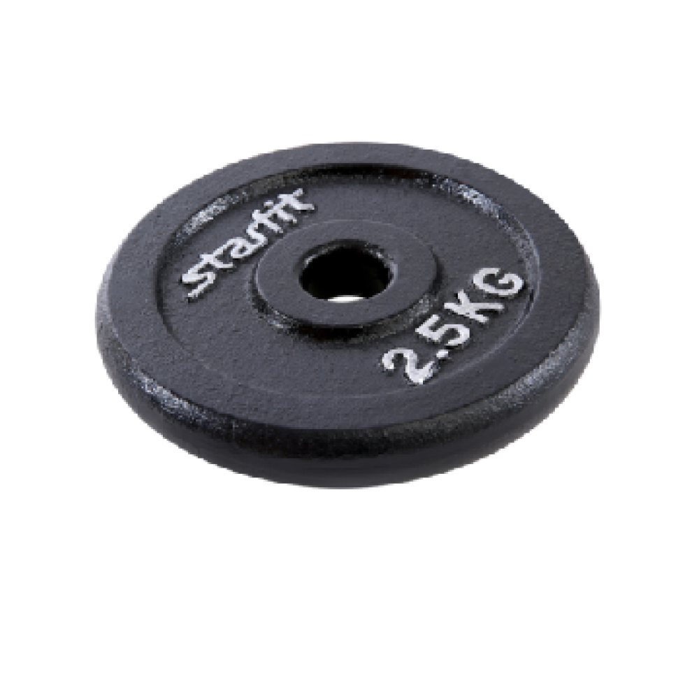 Диск чугунный Starfit BB-204 2,5 кг d=26 мм черный