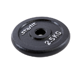 Диск чугунный Starfit BB-204 2,5 кг d=26 мм черный