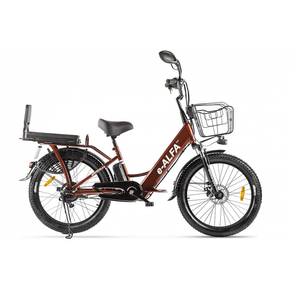 Велогибрид GREEN CITY e-ALFA Fat коричневый
