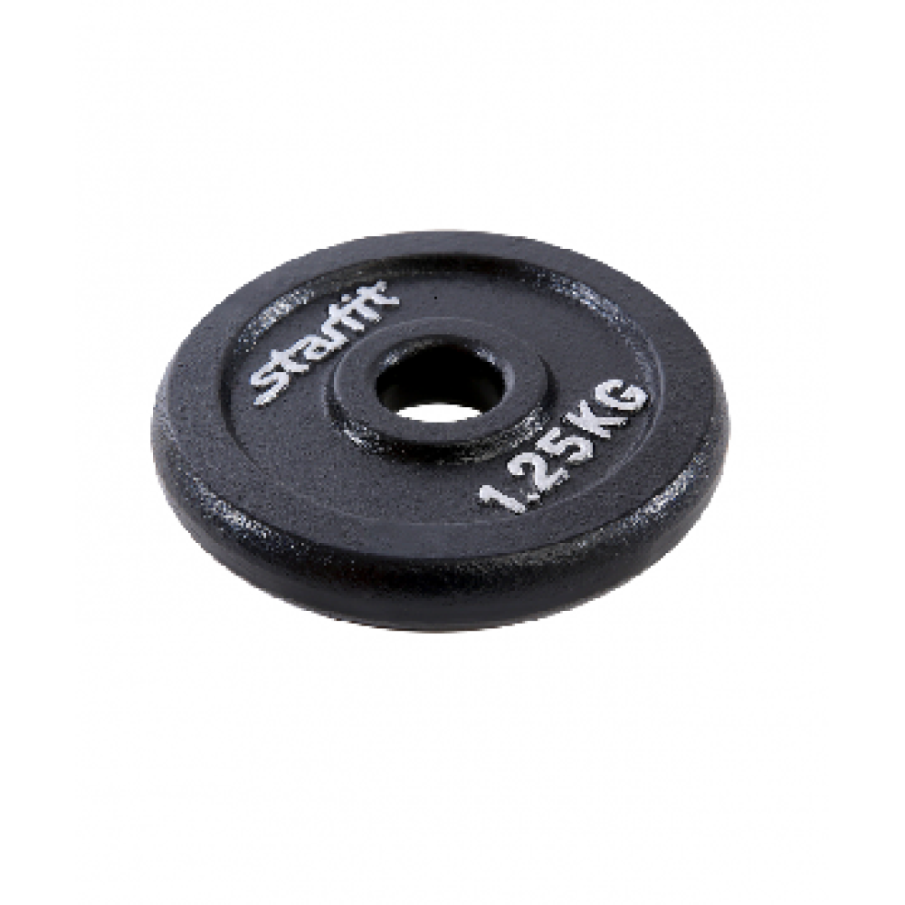 Диск чугунный Starfit BB-204 1,25 кг d=26 мм черный