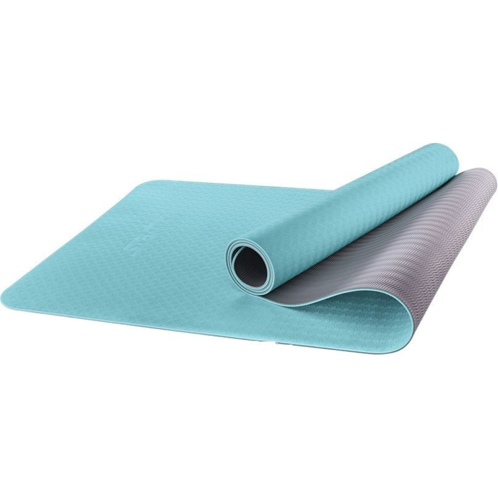 Коврик для йоги Starfit FM-201 TPE 173x61x0,6 см мятный/серый