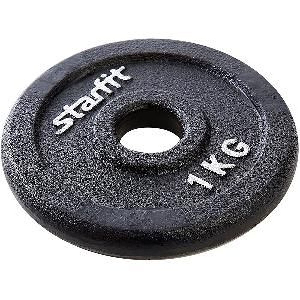 Диск чугунный Starfit BB-204 1 кг d=26 мм черный