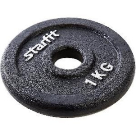 Диск чугунный Starfit BB-204 1 кг d=26 мм черный