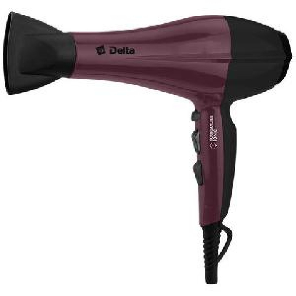 Фен DELTA DL-0937 черный/бордовый