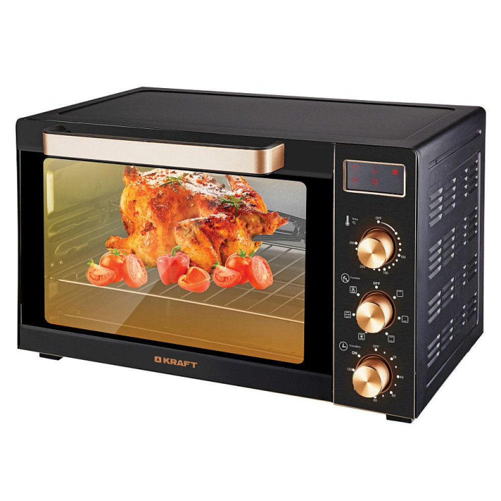Мини-печь KRAFT КF-MO6012RKDGLB (золотой/черный)
