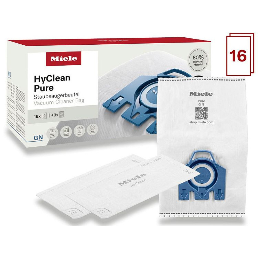 Мешок-пылесборник MIELE GN XXL HyClean 3D (16 мешков и 8 фильтров) PURE