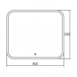 Зеркало GROSSMAN Comfort 800x550 мм с сенсорным выключателем 380550