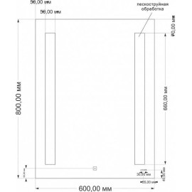 Зеркало CERSANIT Base KN-LU-LED020*60-b-Os