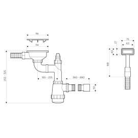 Арматура для одночашевых моек с прямоугольным переливом OMOIKIRI WK-1C IN (арт. 4956472)