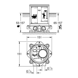 Монтажный набор для напольного смесителя Grohe 45984001