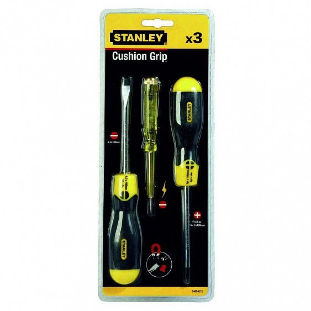 набор из 3-х отверток cushiongrip STANLEY 0-65-012