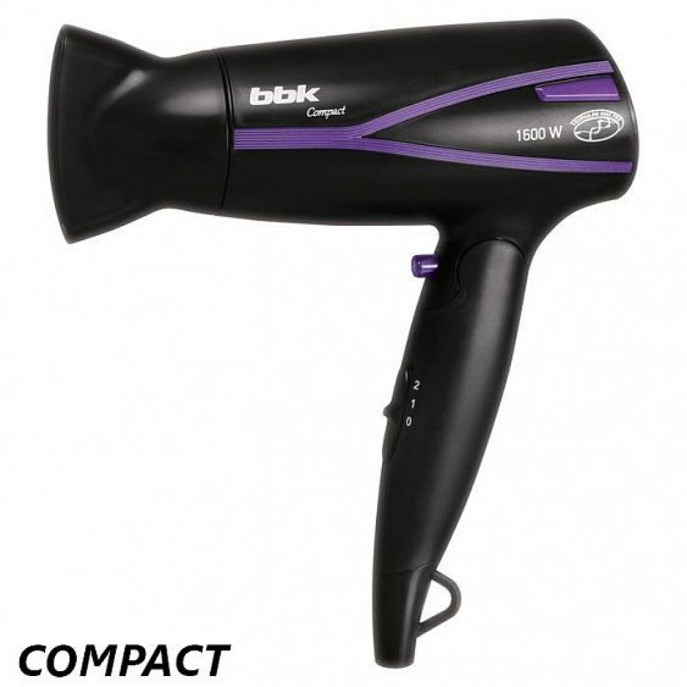 Фен BBK BHD1608i черный/фиолетовый