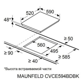 Варочная поверхность MAUNFELD CVCE594BDBK
