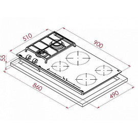 Варочная поверхность TEKA HYBRID JZC 96324 ABN BK (112570150)