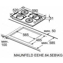 Встраиваемая электрическая варочная панель Maunfeld EEHE 64.5EB/KG