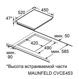 Варочная поверхность MAUNFELD CVCE453SDBK