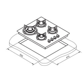 Газовая панель DARINA T1 BGM 341 11 W