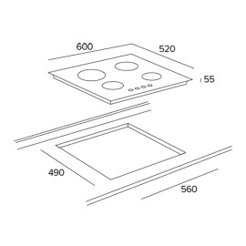 Варочная панель THOR TGH 60 4G AI AL 80250001