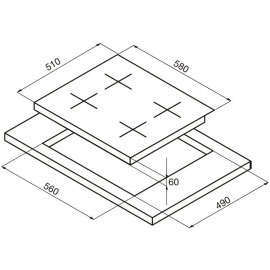 Стеклокерамическая панель Korting HK 62001 B