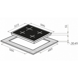 Газовая панель HOMSair HGE643GBK