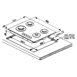 Поверхность INDESIT THP 642 W/IX/I