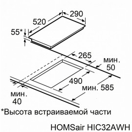 Варочная поверхность HOMSair HIC32BWH Inverter