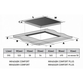 Варочная поверхность MEFERI MIH604WH COMFORT