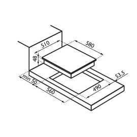 Варочная поверхность ARDESIA pe 58 fe2f