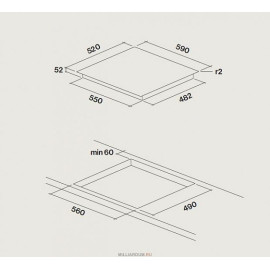 Варочная панель FALMEC PIANO 60 INDUZIONE 59x52 P01F5952.00#ZZZN400F