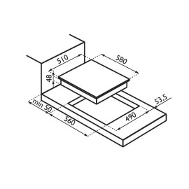 Варочная поверхность ARDESIA pe 58 fe1p
