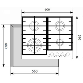 Варочная поверхность AKPO PGA 604 AGC-T BL