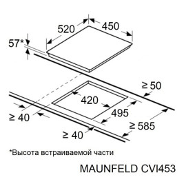 Варочная поверхность MAUNFELD CVI453STBK
