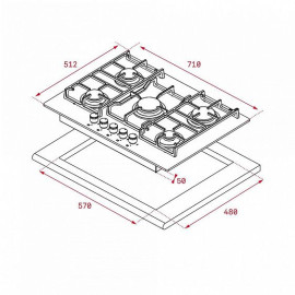 Поверхность TEKA CGW LUX 60 TC 4G AI AL CI (40217007)