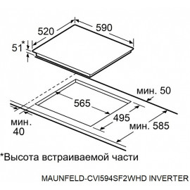 Варочная поверхность MAUNFELD CVI594SF2WHD Inverter