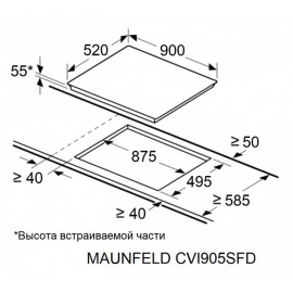 Варочная поверхность MAUNFELD CVI905SFLGR Inverter