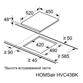 Варочная поверхность HOMSair HVС43BK