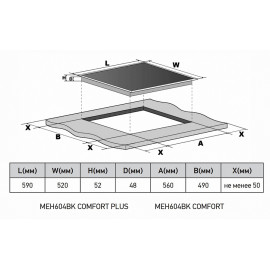 Варочная поверхность MEFERI MEH604BK COMFORT PLUS