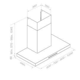 Вытяжка PANDO P-825/120 BLANCA V.1050 ECO SEC PLUS