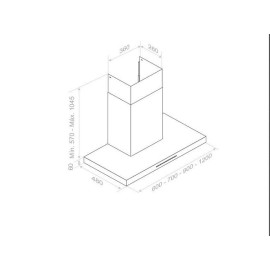 Вытяжка PANDO P-825/60 NEGRO SATIN V.1050 ECO SEC PLUS