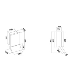 Вытяжка FALMEC RIALTO 55 H 82 inox (800) ECP пристенная,сенсор. панель упр
