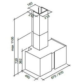 Вытяжка FALMEC Mirabilia 67 Square inox (800)