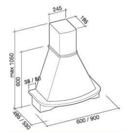 Вытяжка FALMEC MIMOSA GOFRA WALNUT 90 CMIN90.00#738T461F