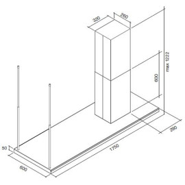 Вытяжка FALMEC lumen isola 175 ix (800) ecp
