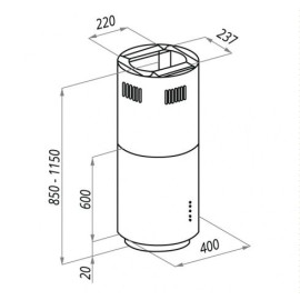 Вытяжка Maunfeld Lee WALL 40 WH