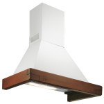 Вытяжка FALMEC DORA G-WHITE WALNUT 120 (пристенная,белый гофр.корпус+орех)