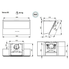 Вытяжка FALMEC VERSO 85 GRAY (CVXN85.E0P2#ZZZA491F)