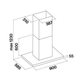 Вытяжка FALMEC Lumina NRS Isola Steel Glass 90 CLMI90.00P2#NEUI490F