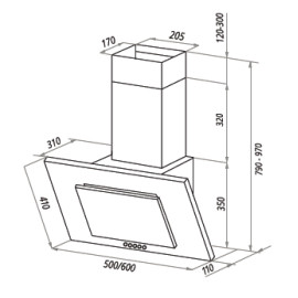 Вытяжка HOMSair BELL 60 ЧЕРНЫЙ