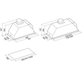 Вытяжка Falmec GRUPPO INCASSO EVO 70 P.E (без ду, 600/960 м3/ч)