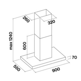 Вытяжка FALMEC STILO ISOLA 90 Fasteel (800) ECP островная,NRS,эл.панель упр